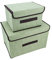 ShawFly Pack de 2 cajas de almacenamiento con tapa cajas organizadoras plegables con asa, para guardar ropa, cajas de almacenamiento portátiles a prueba de polvo