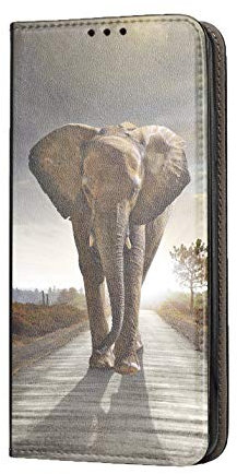 KX-Mobile Hülle für iPhone 7/8 / SE 2020 Handyhülle Motiv 686 Elefant auf Straße Braun Premium Smart aus Kunstleder einseitig Bedruckt HandyCover Handyhülle für iPhone 7/8 / SE 2020 Hülle