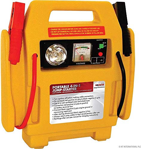 New 12v Portable Car Jump Starter Air Compressor Battery Start Booster Charger Leads 250PSI and 600amp