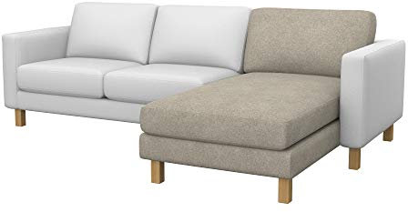 Soferia Kompatible Ersatzbezug fur KARLSTAD Anbau Recamiere, Stoff Strong Taupe, Beige
