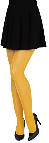 LORES Collant Donna Concorde 60 Denari Morbidi e Coprenti - Classici Opachi in Microfibra Resistente Made in Italy A Copertura Totale, Senape L