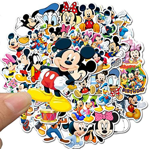 Gloryit 100Pcs Mickey Maus Aufkleber Stickers Wasserdicht Vinyl Aufkleber Vinyl Wasserdicht Graffiti Stickers für Laptop Skateboard Gepäckaufbewahrung Fahrrad Kinder DIY Decal Sticker