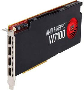 AMD FirePro W7100 8GB GDDR5 Up to 160 GB/s PCIe Gen 3.0 x16 Professional Graphics Card - 3.3TFLOPS, 1792 Cores, Up to 4 Display with DisplayPort 1.2 (Plain Boxed) (Renewed) (100-505975-cr)