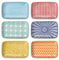 Selamica 21 cm Servierplatte, Rechteckige Speiseteller, Teller Set 6 Personen, Dessertteller, Kuchenteller, Salatteller für Vorspeise, Snacks, Sushi, Obst, Bunte
