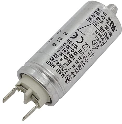 Lumonic condensatore di avviamento Hydra MKP-500 7-A [incl. spina 6,3x0,8mm] | condensatore motore 7µF 470V 30x68mm I condensatore con custodia metall