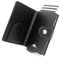 Stealth Wallet Porte Carte Bancaire RFID Pour Homme - Porte-Cartes De Crédit Avec Mécanisme Pop Up - Portefeuilles de Crédit Aluminium Mince (Aluminium argent, Cuir de carbone noir, Clip pour billets)
