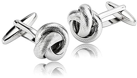 Wycian Manschettenknöpfe Edelstahl, Manschettenknöpfe Herren Tracht Blume Silber Rostfreier Stahl 1.5X1.5CM für Männer Vater Freund Tuxedo Shirt