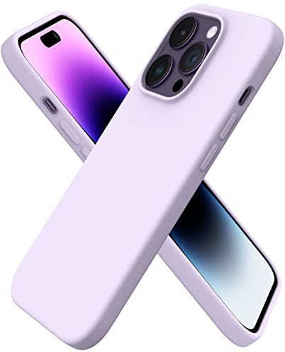 ORNARTO kompatibel mit iPhone 14 Pro Hülle 6,1 Zoll 2022, Silikon Case Ultra Dünne Voller Schutz Flüssig Silikon Handyhülle Schutz für iPhone 14 Pro 6,1 Zoll 2022 Pastell Lila