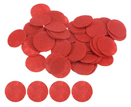 sourcing map 100 Stück Runde Bastelfilz 20mm, Filzkreise Handwerk Filz Pads Vliesstoff Filzkissen für Nähen, DIY Projekt, Bastelarbeiten, Handwerk, Decoration (Rot)