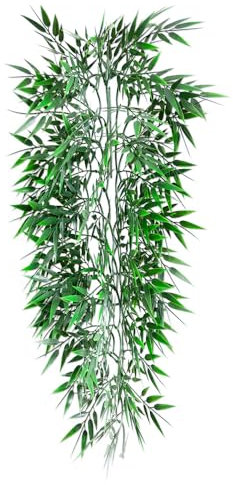 Kunstpflanze Bambus/Cannabis/Weinrebe 30-60 cm - Hängepflanze für Terrarien - Terrarium Plants (Bambus, Large)