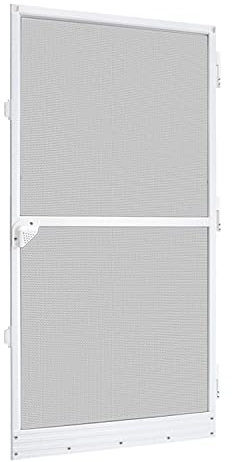 UISEBRT Mosquitera para puerta con marco de aluminio, tejido de fibra de vidrio, 120 x 240 cm, color blanco