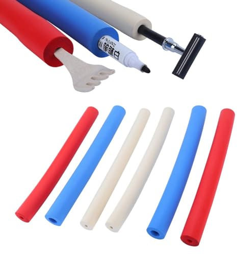 6Pcs Foam Handle Sleeve, Non-slip Foam Grip Tubing Cover Utensils Pen Foam Grip Aid Tubing Foam Handles Support Utensil Padding Grips Spoon Fork Round Hollow Tube for Elderly Kids