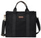 VASCHY Canvas Tote Bag, Umhängetasche Damen Crossboday Casual Wiederaufnahme Totes für Dame mit Reißverschluss Taschen Geldbörse Arbeit Schwarz