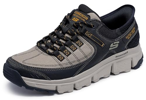 Skechers Summits At, Zapatillas Hombre, Taupe Synthetic/Mesh/Black Trim, 41 EU