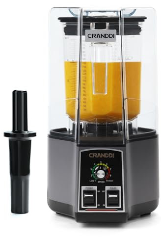 CRANDDI Blender blender silencieux, grand mixeur professionnel de 80 onces pour la maison, la cuisine, le broyage de glace, les smoothies et les smoothies, 1500 W, gris K85