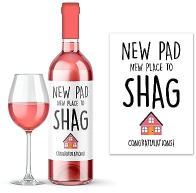 Rib Ticklerz - Rude New Home Wine Label Sticker Novelty House Moving Gift Funny Housewarming Gift New Pad New Place to Shag Friends Mate New House Present - WLS103