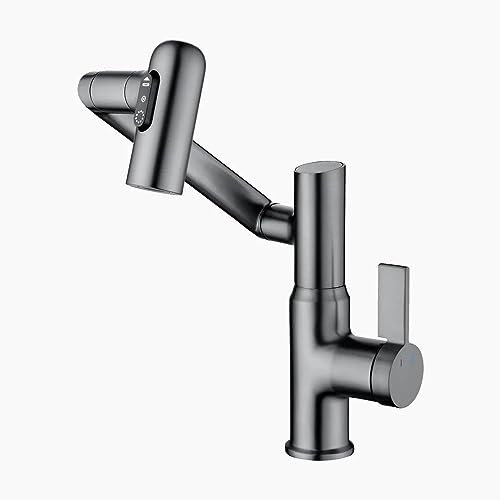 GSP1 Robinet Salle De Bain Intelligent et Moderne, Pivotant à 360°, Mitigeur de Lavabo, Économie d'eau, Affichage Numérique