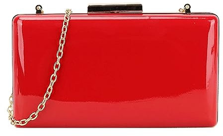 Girly Handbags Hartschalen-Clutch für Damen aus Lackleder Rot