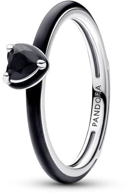 PANDORA Sterling silver Enamel Man-made crystal Black 193088C01-64