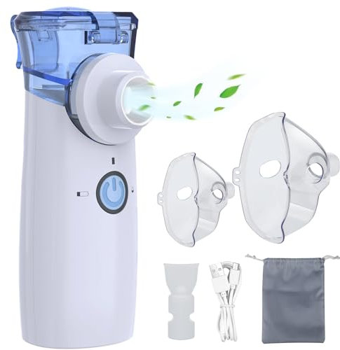 Cinlinso Inhalationsgerät, Wiederaufladbarer Tragbar Inhalator für Kinder und Erwachsene, Super Leiser inhalator, Einstellbarer Sprühnebel, Effizienter Vernebler Inhaliergerät für Unterwegs