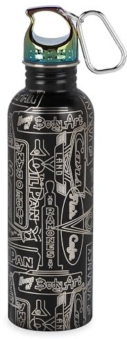 Disney Store Official Cars Land Neon Lights Stainless Steel Water Bottle, Housewarming Gifts For Men, Women, and Kids