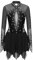iEFiEL Glitzer Eiskunstlauf Kleid Damen Langarm Kürkleid Strasssteine Rollkunstlaufkleid Leotard Tanzanzug Wettbewerb Tanzkostüm Xb Schwarz XXL