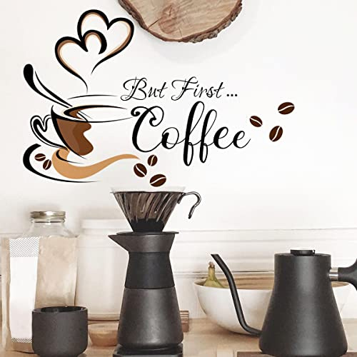 Winhappyhome Coffee Cup Wall Art Sticker Kitchen Decal Coffee Shop Background Decoration Decal Stickers