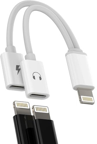Laden Adapter Lightning Kopfhörer Klinke Splitter(2in1) für Apple Auto Charge AUX Audio Doppelstecker Ladekabel Headphone Verteiler für iPad Aufladen Stecker Konverter für iPhone Handy Kabel für