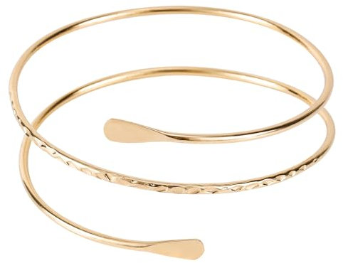 Brazalete Dorado en Capas para el Brazo, Pulsera Minimalista, Joyería y Accesorios para Mujer