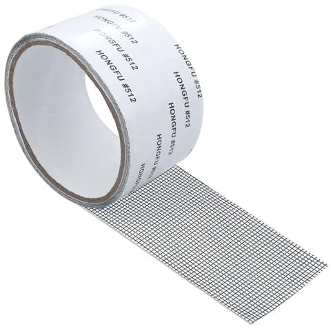 LIBAIDZ 1 Rotolo Nastro per Riparare Zanzariere,Adesivo Zanzariera Riparazione,Ripara Zanzariere Adesivo Invisibile,per Riparazione di Finestre e Porte Anti-zanzara Insetto,5cm*2m(Nero)
