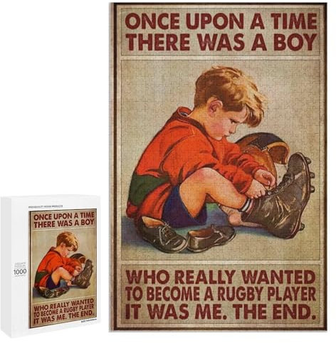 Jigsaw Puzzles 1000 Pieces for Adults A Boy Who Really Wanted to Become A Rugby Player Wooden Puzzle - Puzzles for Youth Home Decor Funny Game Best Gift Preschool Toys