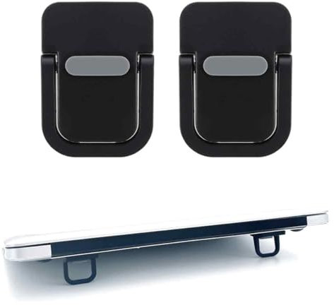 XXLKVSK 4Pcs Portable Laptop Riser Self-Adhesive Mini Laptop Stand Anti-slip Foldable Keyboard Riser for Laptop Wireless Keyboard (silver)