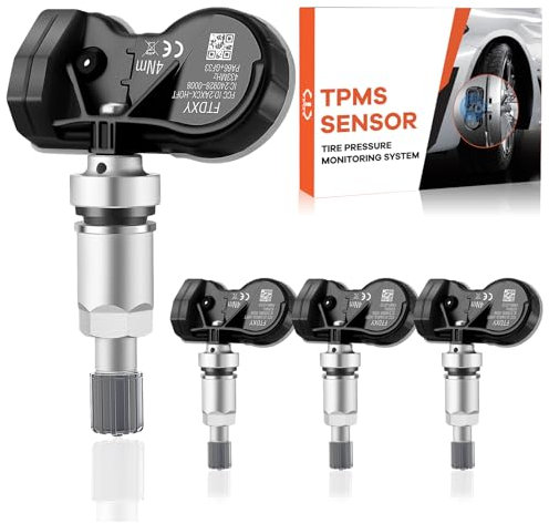 GEAREVER Reifendrucksensor Multiprotokoll TPMS Sensor RDKS Passend für Ford Focus F-150 Explorer Mustang Kuga für fast alle Modelle EV6T1A180DB EV6T1A180CB EV6T1A150CB, 4 Stück