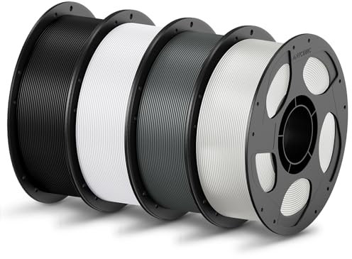 ANYCUBIC PLA Filament 1,75mm, Refill PLA und Spool Kit, 3D Drucker Filament PLA, Vakuumverpackung, Intelligente Identifikation, 4KG Schwarz Weiß Transparent Textur Grau