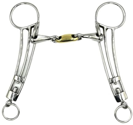 Equine Smile ES0115 Gebiss Islandkandare Doppelt Gebrochen mit Kupfer aus Edelstahl Gebissstärke 14 mm (10.5 cm)