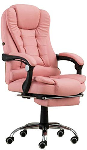 SGKOMN Computer-Bürostuhl, Drehstuhl, Rezeption, neues Upgrade, luxuriöser Massagestuhl für Chefs, Verstellbarer, ergonomischer Massage-Drehstuhl mit Verstellbarer Rückenle, Pink-2 Point Massage