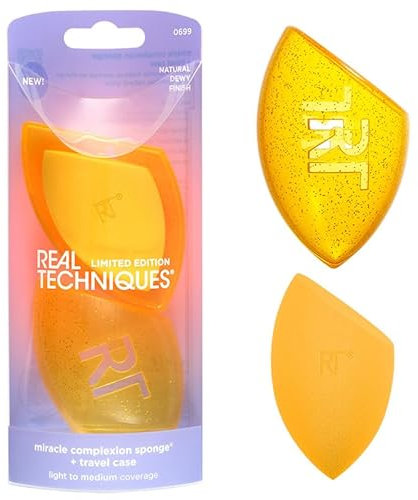 Real Techniques Miracle Complexion Sponge + Travel Case, 2 Count