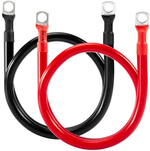 Gedlex Batteriekabel 35mm2, Rot Schwarz Batterie Kabel Auto 2AWG 50cm | Sauerstofffreier Kupferkabel, Max 150A, Nennspannung 450V, 35mm² M10 Batterien Anschlusskabel für 12V 24V Autobatterie