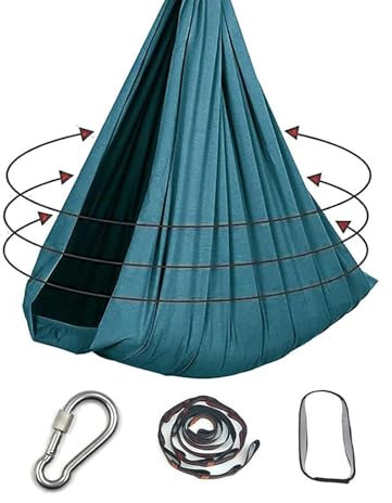 Balançoire sensorielle d'intérieur - Chaise Suspendue avec Accessoires - Siège de balançoire de Jardin et Chaise hamac for Jardin, Patio, terrasse(DarkGreen)