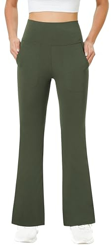 Friptspyg Damen Hose mit Taschen Casual Arbeit Hose High Waist Yogahose Stretch Jogginghose Bootcut Sporthose Freizeit Yoga Pants