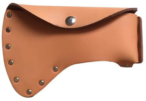 7.9 X 5.5 Inch Cowhide Leather Sheath, Hatchet Head Cover with Rivets and Button Closure