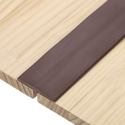 sourcing map T-Molding Transition Strips, 1M x 5cm (L x W) PVC Floor Flat Divider Strip Self Adhesive Vinyl Flooring Edging Trim for Joining Floor Gaps Doorways, Coffee