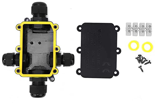 IP68 Watertight Junction Box 5m Underwater | 450VAC 24A T100 Plastic Electrical Box | UL94V - 2 Certified for Outdoor Lights/Garden/Factory | 5-9mm & 9-12mm Cable Range (4 Way)