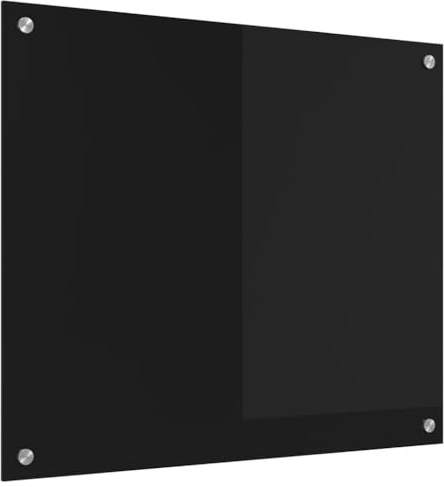 vidaXL Küchenrückwand Schwarz 70 x 60 cm Gehärtetes Glas