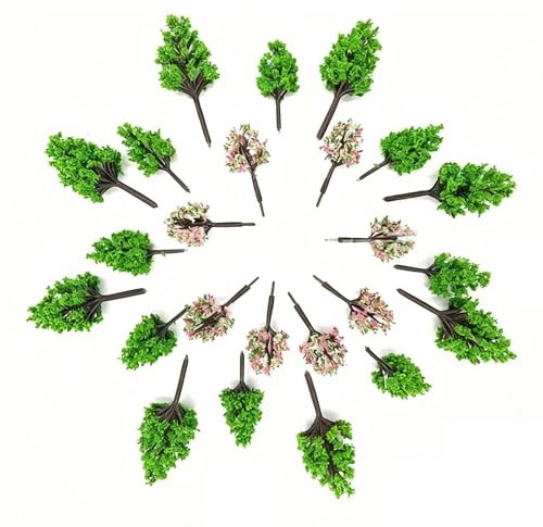 Modellbau Bäume,24 Stück Modell Bäume Miniatur,Miniatur Deko,Modellbau Zubehö,Wichtel Zubehör,für DIY Landschaft,Mini Landschaftsgestaltung