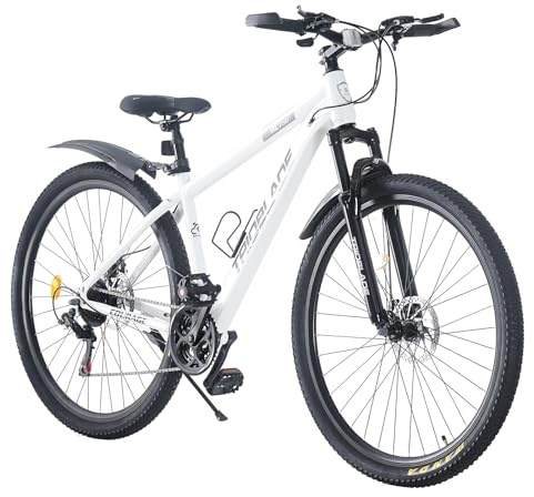 KernGut Outdoor Fahrrad 24/26/27,5/29 Zoll,Mountainbike mit Doppel Scheibenbremsen,21-Gang-Shimano Hardtail-Fahrrad,Ergonomischen Sitzen,Vordere Federung,MTB Bike,Touren Fahrrad (Weiß, 26 Zoll)