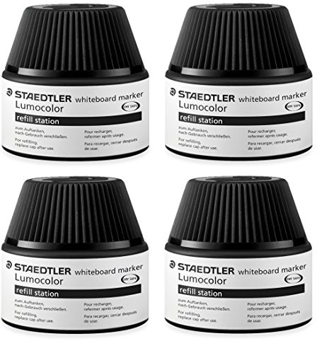 Staedtler 488 51-9 Tinte fr Marker Lumocolor refill station, 30 ml, Schwarz (4x30 ml, schwarz)