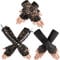 SATINIOR 3 Paar Gotische Fingerlose Spitzen Handschuhe Ellbogen Spitze Handschuh Schwarz Spitzen Satin Handschuhe Schwarze Kurze Braut Handschuhe