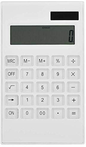 Calculator Slim Elegant Design 12-digit Electronic Desktop Calculator Solar and Battery Dual Powered White Calculator for Office Student