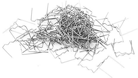 Graffette Saldatura Plastica, Fydun 100 Pezzi 0,6 mm Graffette per Riparazione Paraurti Auto in Acciaio Saldatore Graffette Caldo per Saldatura Pretagliate Kit di Attrezzi per la Riparazione (Stile S)